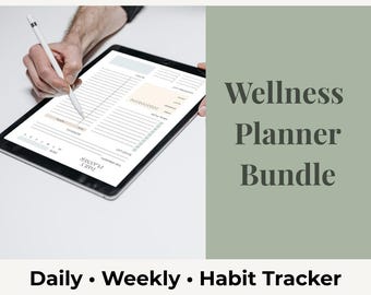 Wellness Planner Printable — Daily Weekly Monthly Habit Tracker for Homeschool Moms Digital Download