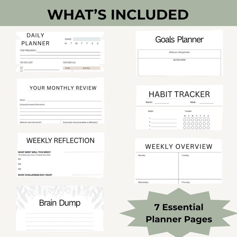 Wellness Planner Printable — Daily Weekly Monthly Habit Tracker for Homeschool Moms Digital Download image 3
