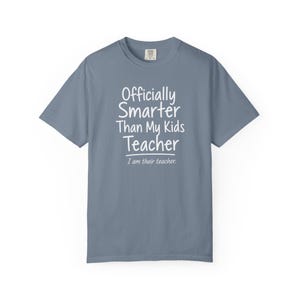 Homeschool Mom Shirt — Officially Smarter Than My Kids Christian Mom Comfort Colors Tee Gift for Her image 3