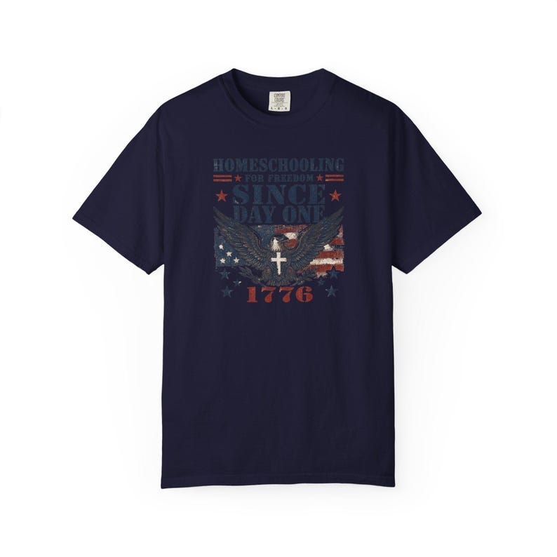 Homeschooling for Freedom Shirt — Christian Mom Shirt Patriotic Homeschool Comfort Colors Tee Gift image 3