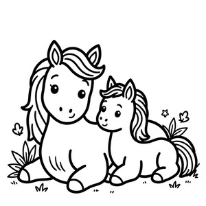 Livre de coloriage cheval pour enfants — Imprimable J'aime les chevaux à colorier pour les filles, téléchargement numérique image 6
