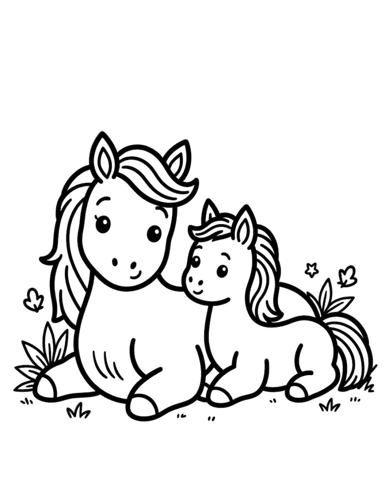 Livre de coloriage cheval pour enfants — Imprimable J'aime les chevaux à colorier pour les filles, téléchargement numérique image 6