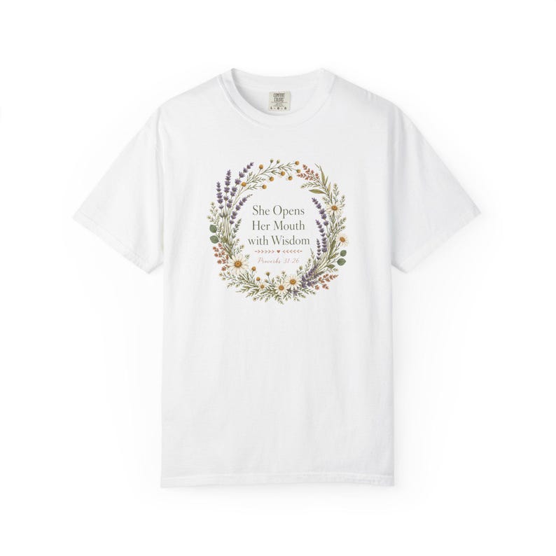 She Opens Her Mouth with Wisdom Shirt — Christian Mom Shirt Homeschool Comfort Colors Tee Gift for Her image 15