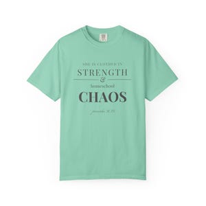 Homeschool Mom Shirt — She is Clothed in Strength Christian Mom Comfort Colors Tee Gift for Her image 10