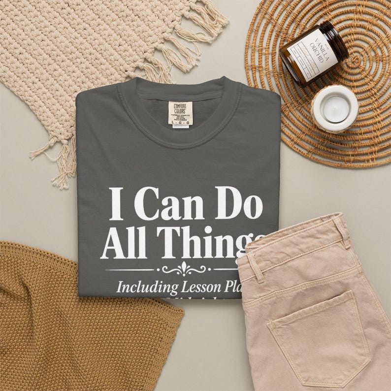 Homeschool Mom Shirt — I Can Do All Things Lesson Plans at Midnight Christian Mom Comfort Colors Tee image 10