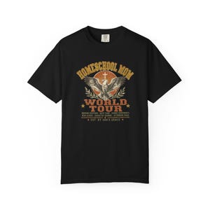 Homeschool Mom World Tour Shirt — Christian Mom Shirt Homeschool Comfort Colors Eagle Graphic Tee image 5