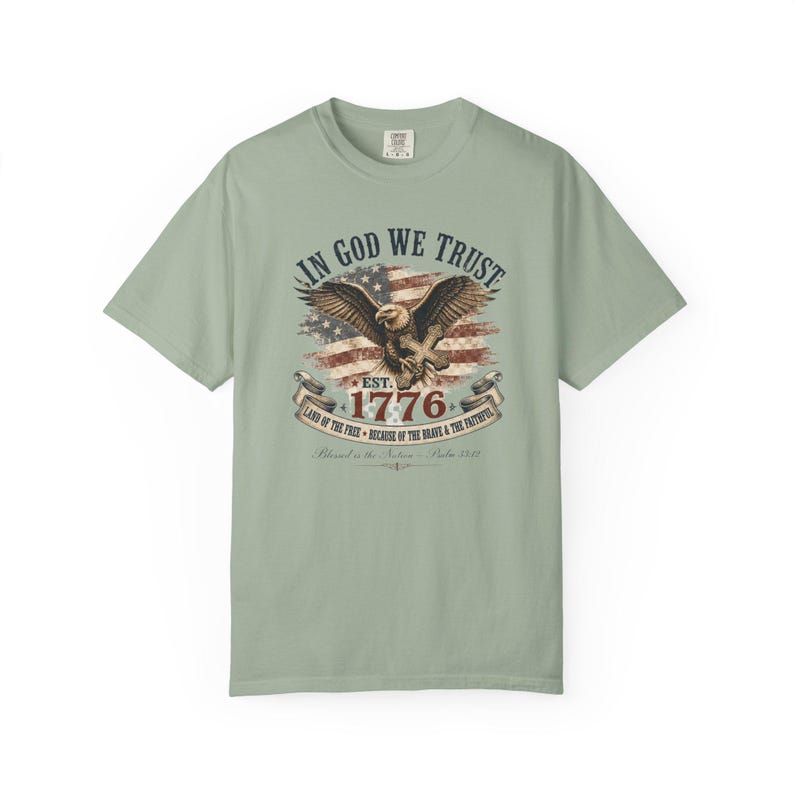 In God We Trust Shirt — Christian Mom Shirt Patriotic Homeschool Comfort Colors Tee Gift for Her image 3