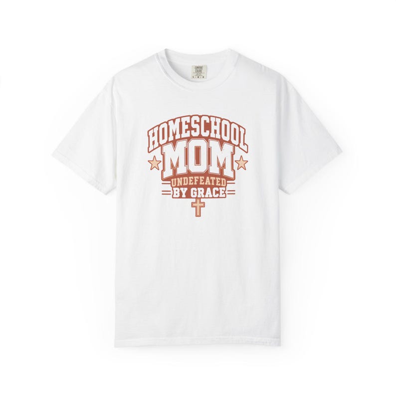 Undefeated By Grace Shirt — Christian Mom Shirt Homeschool Mom Comfort Colors Tee Gift for Her image 3