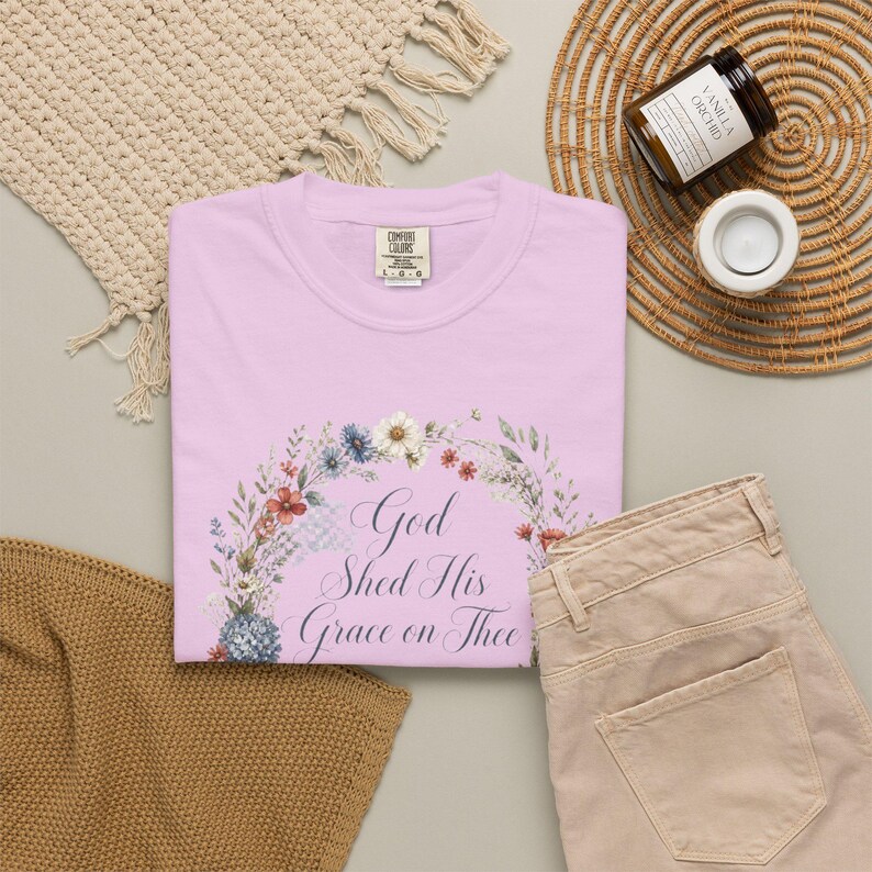 God Shed His Grace on Thee Shirt — Christian Mom Shirt Patriotic Homeschool Comfort Colors Tee image 9