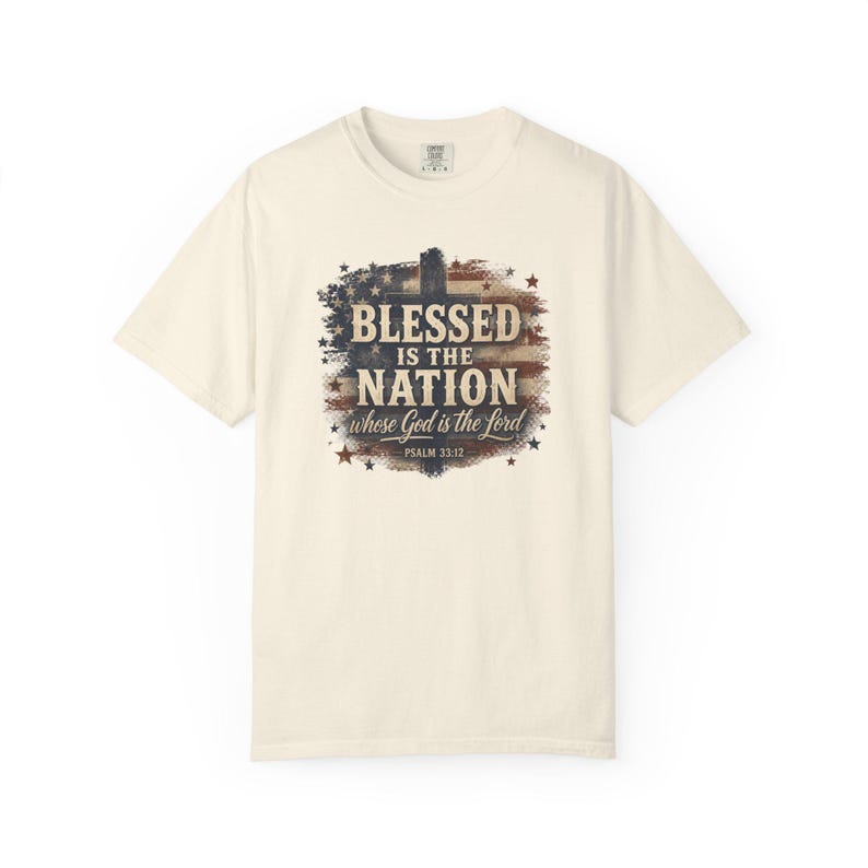 Gesegnet ist die Nation Shirt - Christliche Mutter Shirt Vaterländische Schule Komfort Farben T-Shirt Geschenk Bild 13