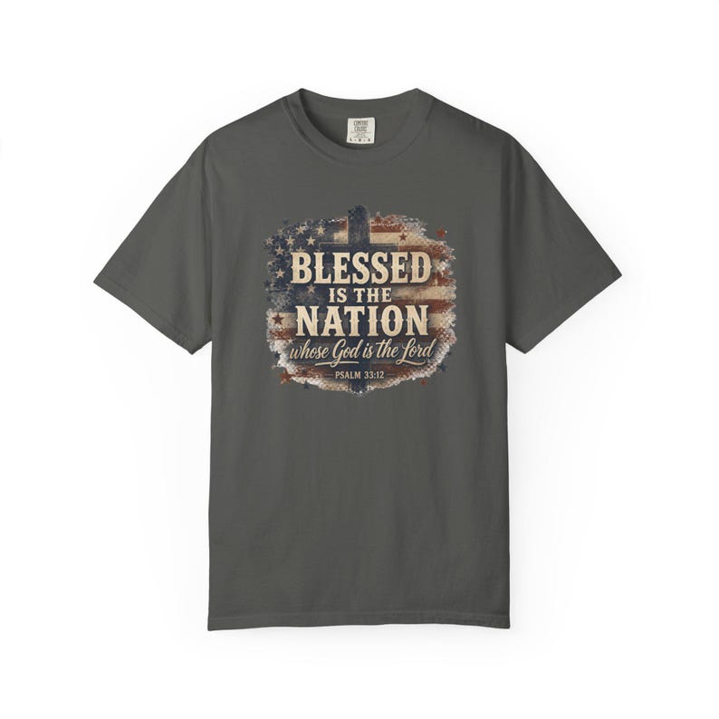 Gesegnet ist die Nation Shirt - Christliche Mutter Shirt Vaterländische Schule Komfort Farben T-Shirt Geschenk Bild 5