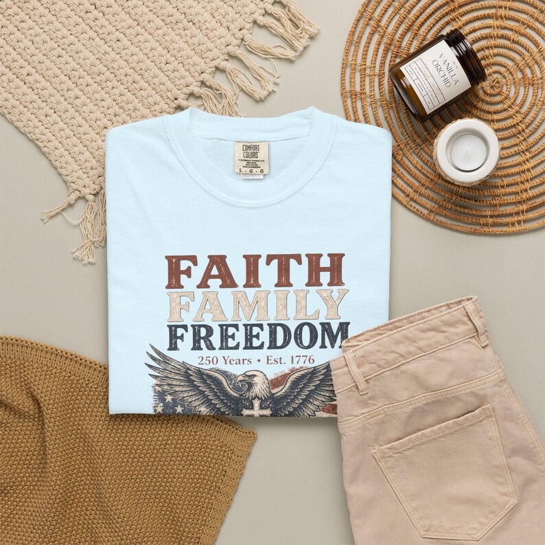 Amerika 250 Erb-Shirt - Christliche Mutter Shirt Vaterländische Schule Komfort Farben T-Shirt Geschenk Bild 6