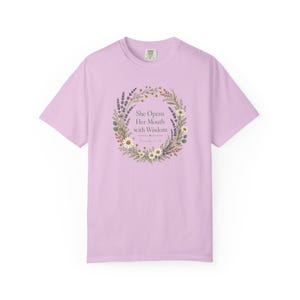 She Opens Her Mouth with Wisdom Shirt — Christian Mom Shirt Homeschool Comfort Colors Tee Gift for Her image 9