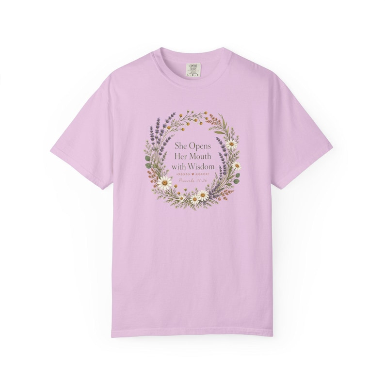 She Opens Her Mouth with Wisdom Shirt — Christian Mom Shirt Homeschool Comfort Colors Tee Gift for Her image 9