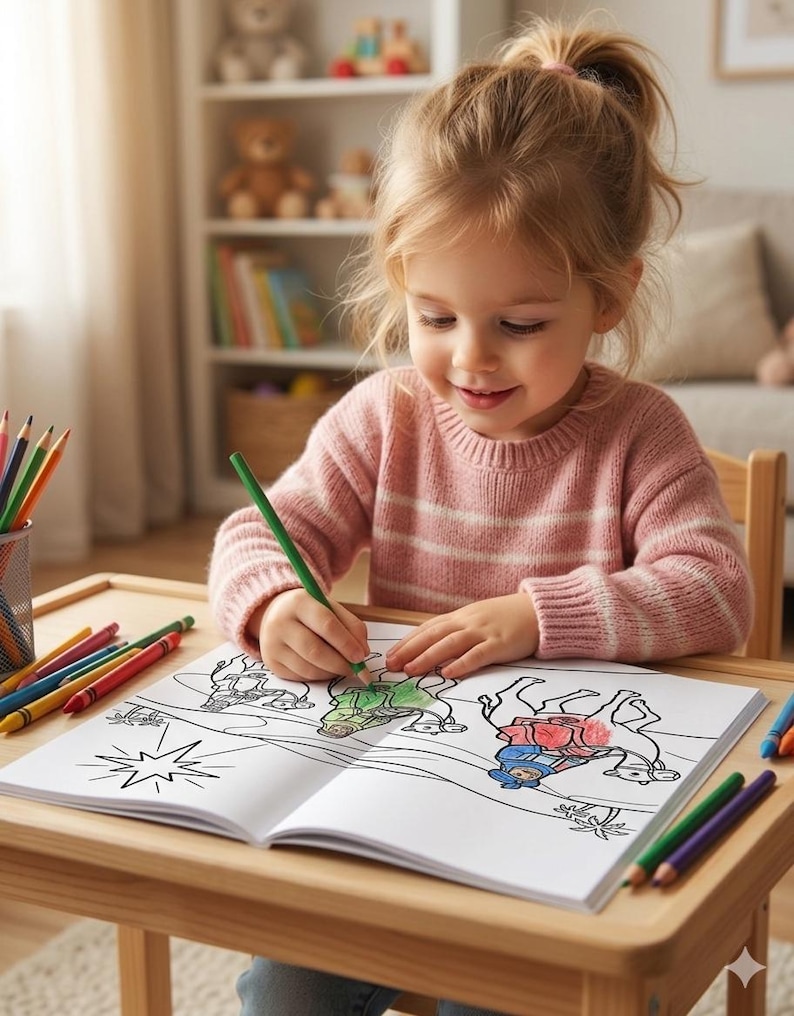 Bible Story Scenes Coloring Book for Kids — Printable Christian Coloring Pages for Children Digital Download image 2