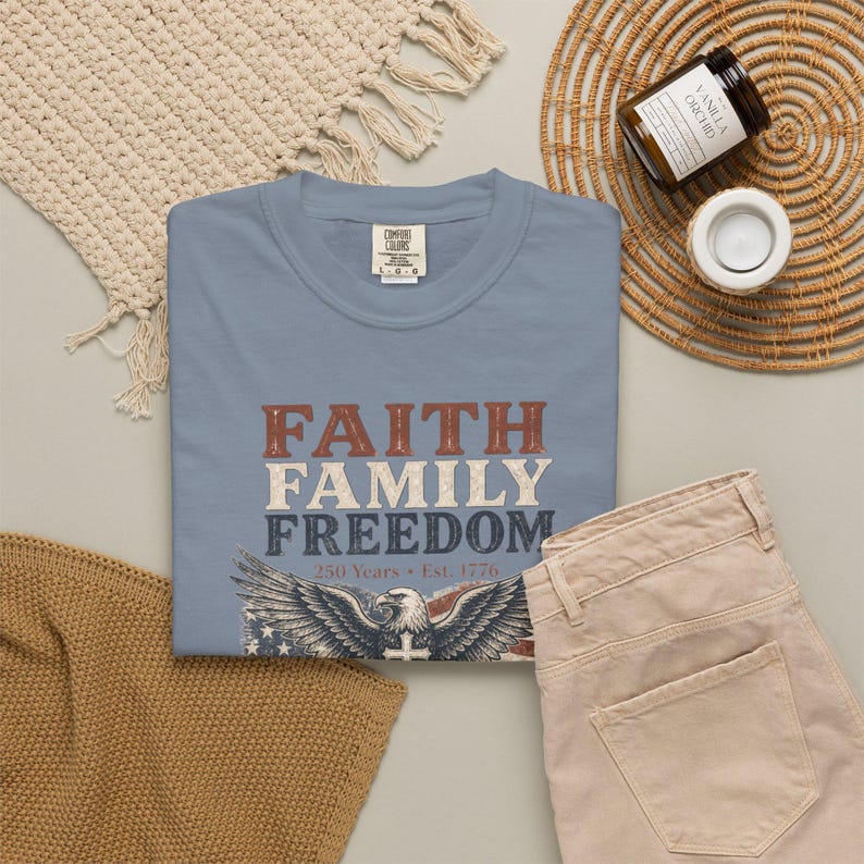 Amerika 250 Erb-Shirt - Christliche Mutter Shirt Vaterländische Schule Komfort Farben T-Shirt Geschenk Bild 18