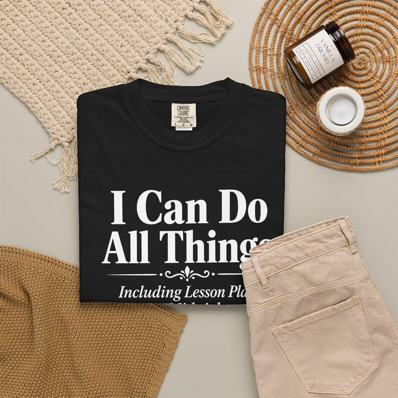 Homeschool Mom Shirt — I Can Do All Things Lesson Plans at Midnight Christian Mom Comfort Colors Tee image 13
