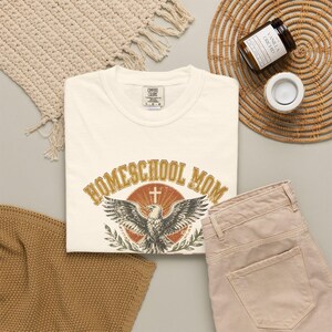 Homeschool Mom World Tour Shirt — Christian Mom Shirt Homeschool Comfort Colors Eagle Graphic Tee image 3
