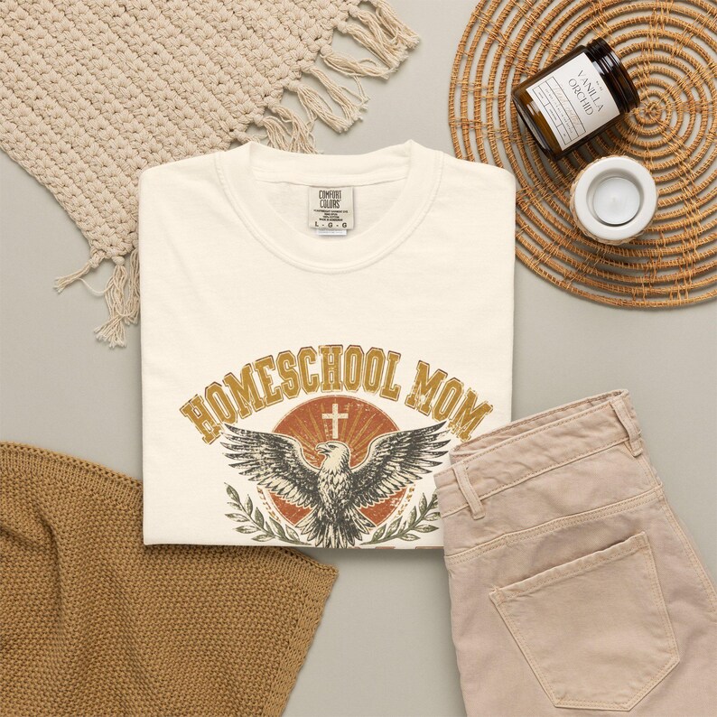Homeschool Mom World Tour Shirt — Christian Mom Shirt Homeschool Comfort Colors Eagle Graphic Tee image 3