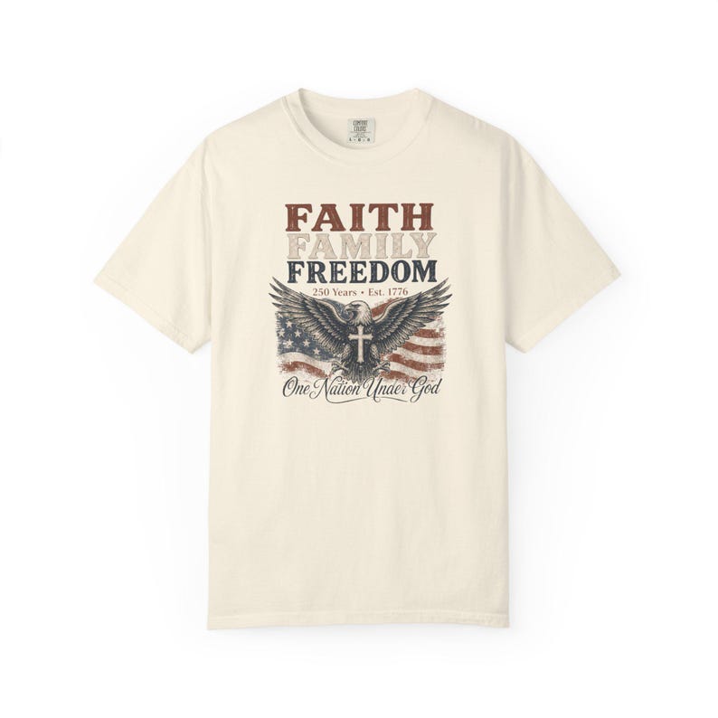 Amerika 250 Erb-Shirt - Christliche Mutter Shirt Vaterländische Schule Komfort Farben T-Shirt Geschenk Bild 8