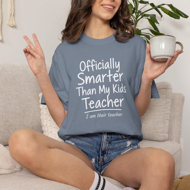 Homeschool Mom Shirt — Officially Smarter Than My Kids Christian Mom Comfort Colors Tee Gift for Her image 1