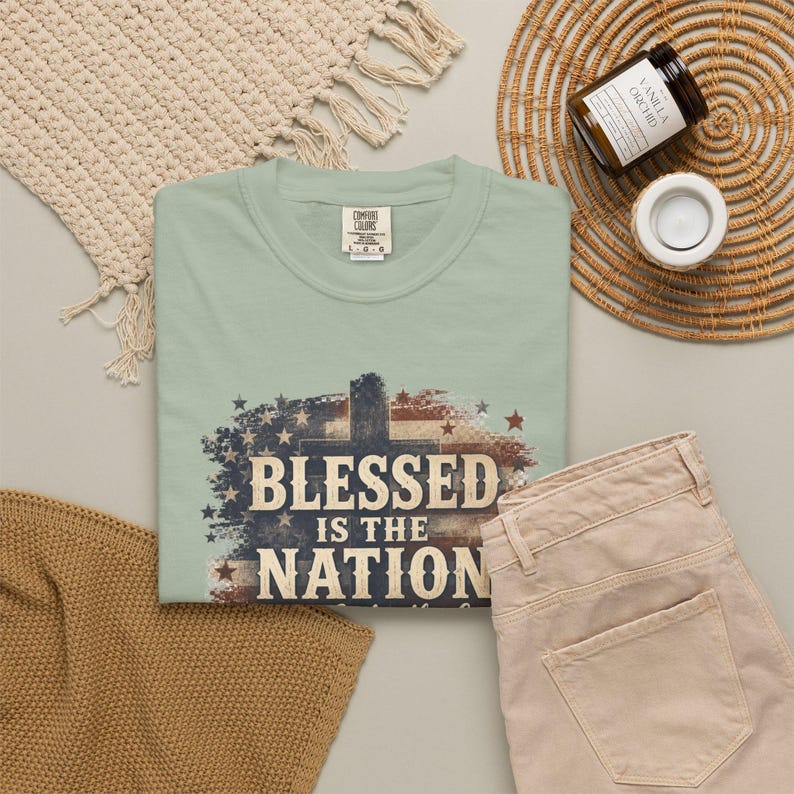 Gesegnet ist die Nation Shirt - Christliche Mutter Shirt Vaterländische Schule Komfort Farben T-Shirt Geschenk Bild 11