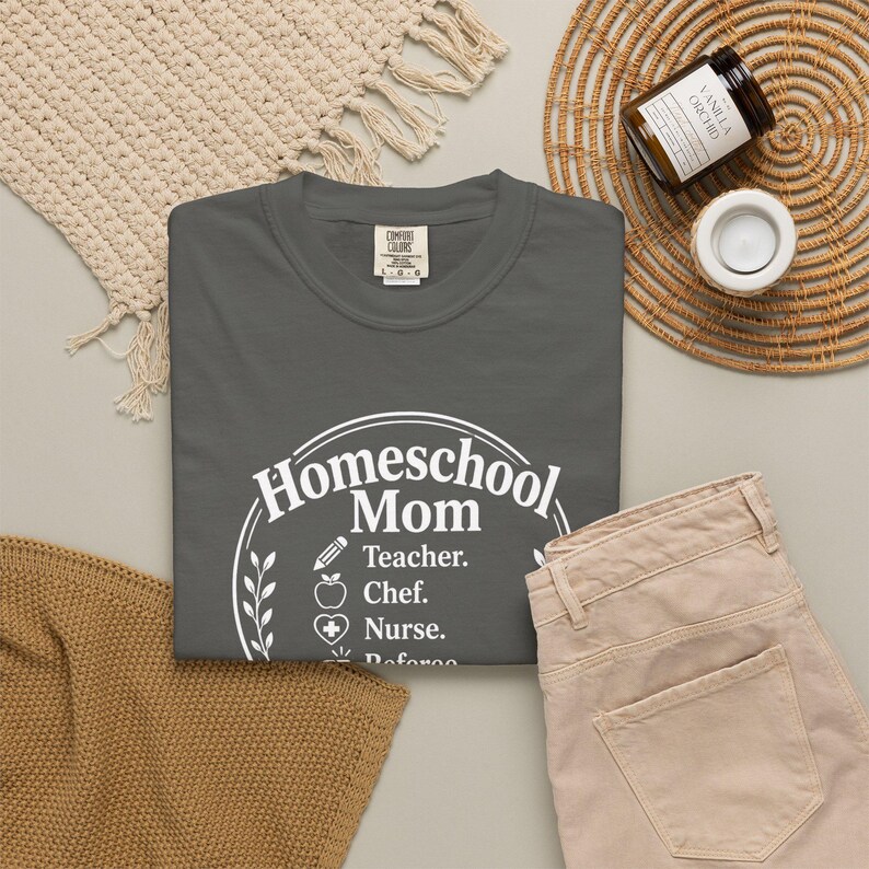 Homeschool Mom Shirt — Teacher Chef Nurse Referee Child of God Christian Mom Comfort Colors Tee image 3