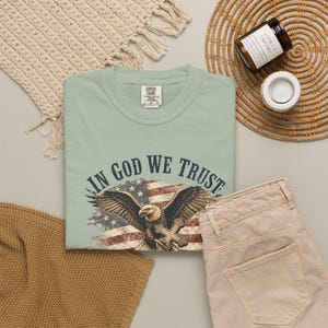 In God We Trust Shirt — Christian Mom Shirt Patriotic Homeschool Comfort Colors Tee Gift for Her image 4