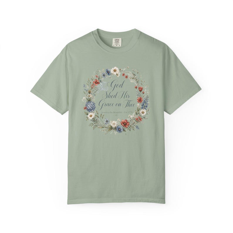 God Shed His Grace on Thee Shirt — Christian Mom Shirt Patriotic Homeschool Comfort Colors Tee image 11