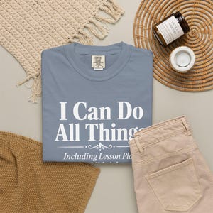 Homeschool Mom Shirt — I Can Do All Things Lesson Plans at Midnight Christian Mom Comfort Colors Tee image 7