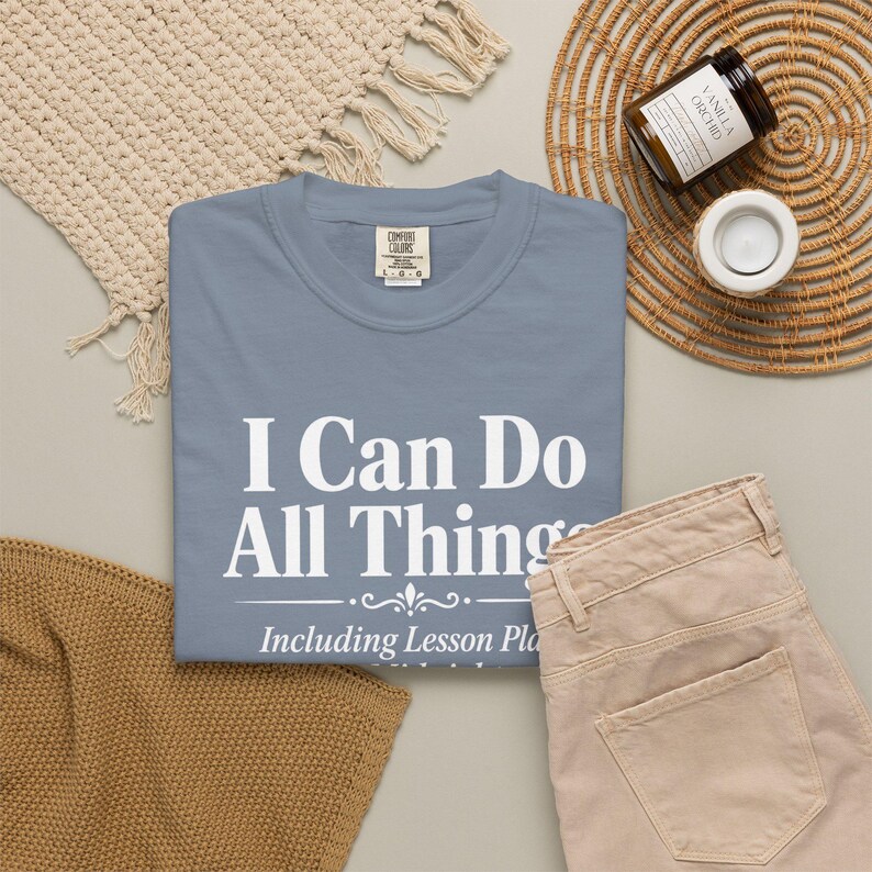 Homeschool Mom Shirt — I Can Do All Things Lesson Plans at Midnight Christian Mom Comfort Colors Tee image 7