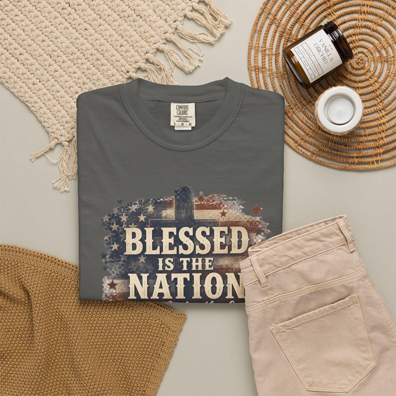 Gesegnet ist die Nation Shirt - Christliche Mutter Shirt Vaterländische Schule Komfort Farben T-Shirt Geschenk Bild 6