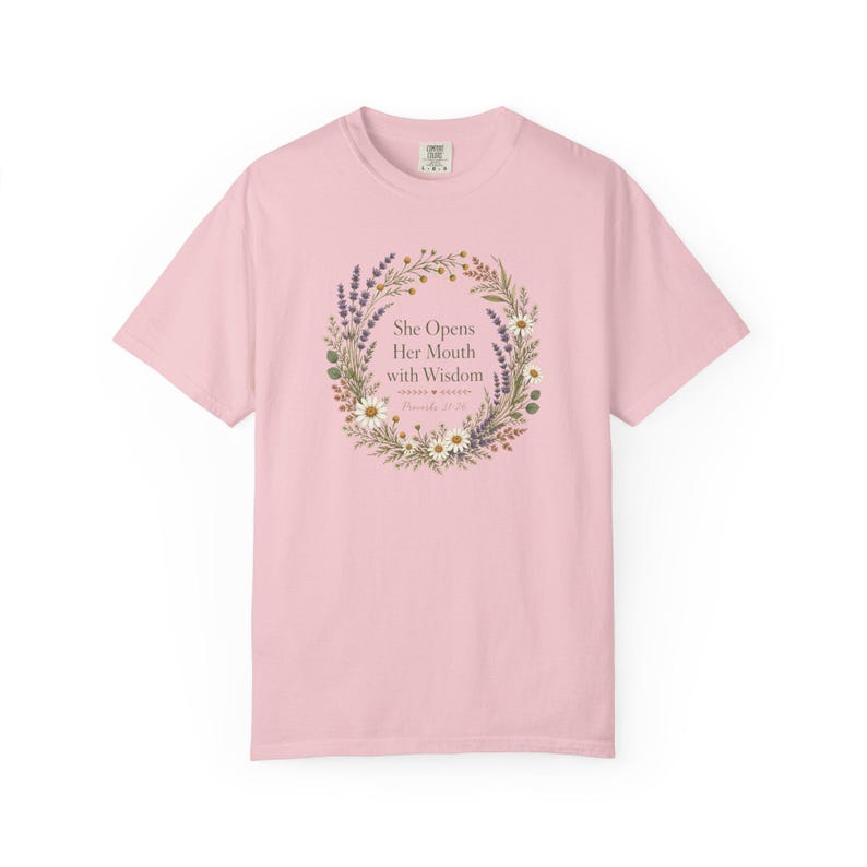 She Opens Her Mouth with Wisdom Shirt — Christian Mom Shirt Homeschool Comfort Colors Tee Gift for Her image 6