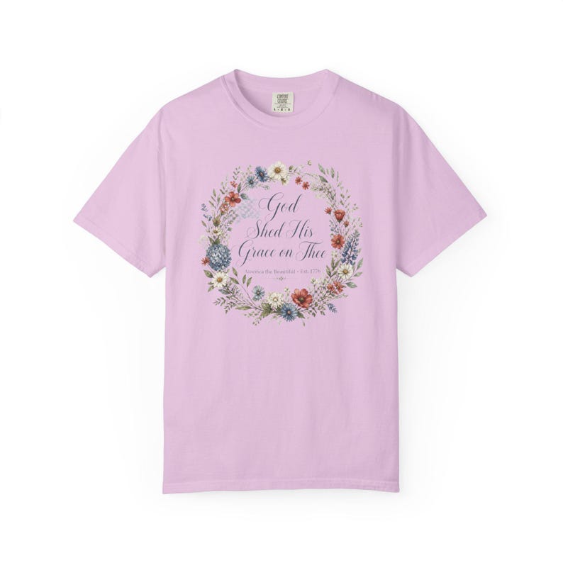 God Shed His Grace on Thee Shirt — Christian Mom Shirt Patriotic Homeschool Comfort Colors Tee image 8
