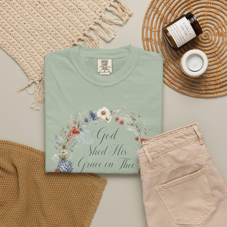 God Shed His Grace on Thee Shirt — Christian Mom Shirt Patriotic Homeschool Comfort Colors Tee image 12