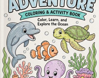 Ocean Coloring Activity Book for Kids — Printable Sea Life Coloring Mazes Fun Facts Digital Download