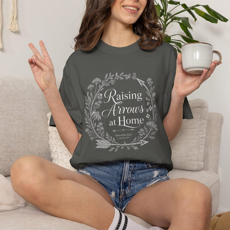Raising Arrows at Home Shirt — Christian Mom Shirt Homeschool Mom Comfort Colors Tee Gift for Her image 11