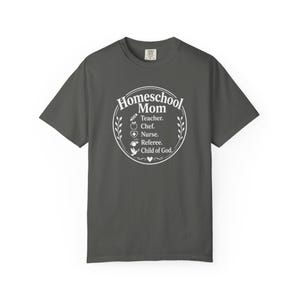 Homeschool Mom Shirt — Teacher Chef Nurse Referee Child of God Christian Mom Comfort Colors Tee image 2