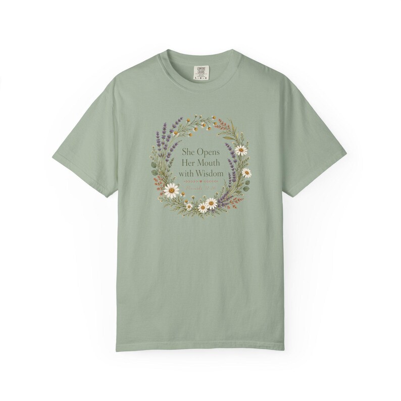 She Opens Her Mouth with Wisdom Shirt — Christian Mom Shirt Homeschool Comfort Colors Tee Gift for Her image 4