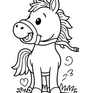 Livre de coloriage cheval pour enfants — Imprimable J'aime les chevaux à colorier pour les filles, téléchargement numérique image 8