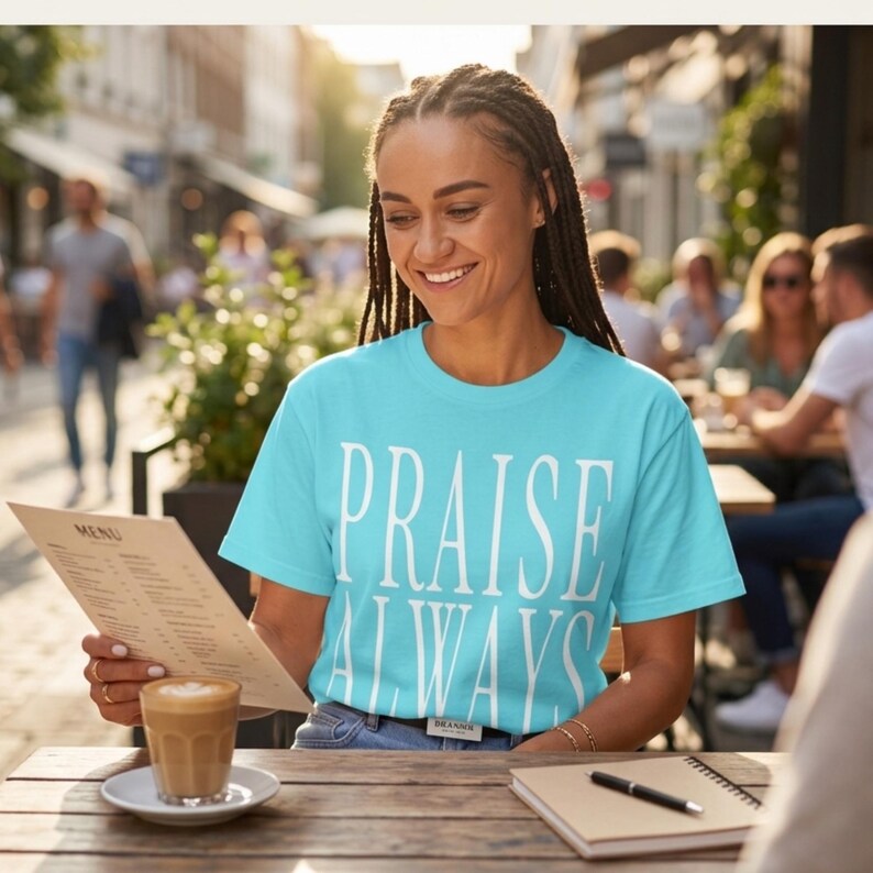 Praise Always Shirt — Christian Mom Shirt Homeschool Mom Comfort Colors Tee Faith Gift for Her image 1