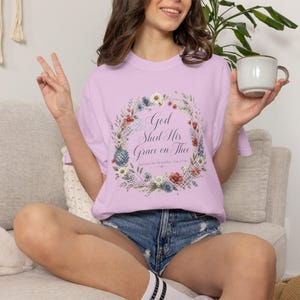 God Shed His Grace on Thee Shirt — Christian Mom Shirt Patriotic Homeschool Comfort Colors Tee image 7