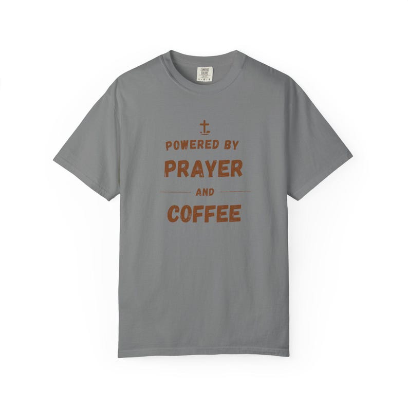 Powered by Prayer and Coffee Shirt — Christian Mom Shirt Homeschool Mom Comfort Colors Tee Gift for Her image 5