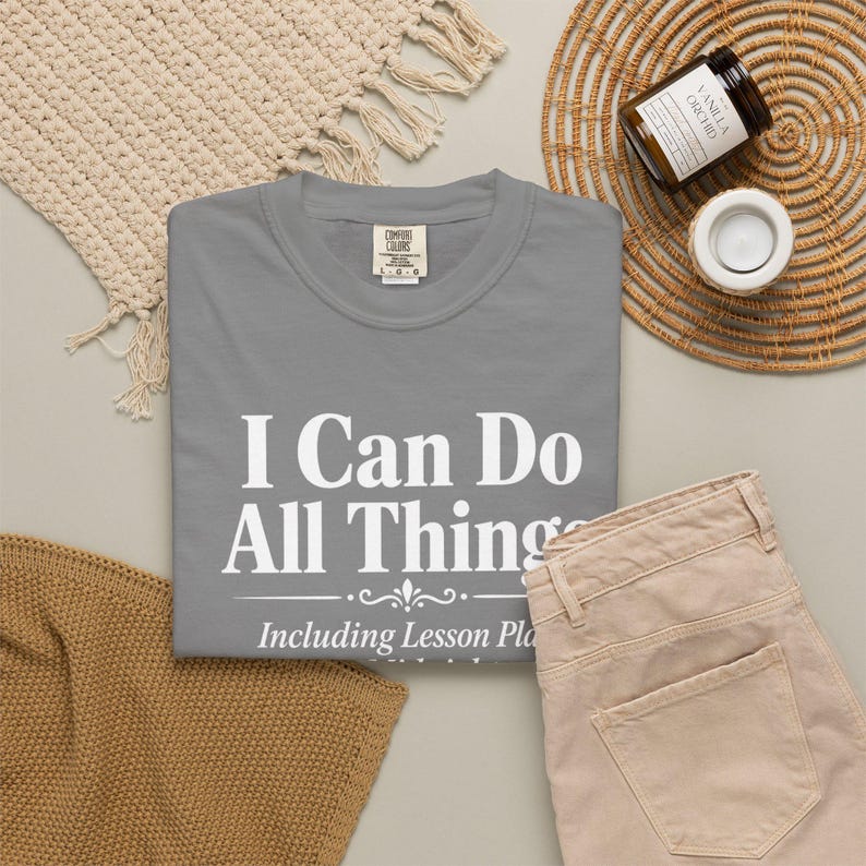 Homeschool Mom Shirt — I Can Do All Things Lesson Plans at Midnight Christian Mom Comfort Colors Tee image 4
