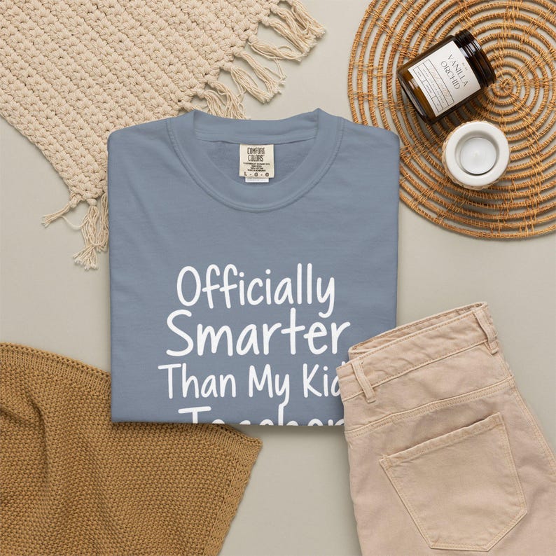 Homeschool Mom Shirt — Officially Smarter Than My Kids Christian Mom Comfort Colors Tee Gift for Her image 4