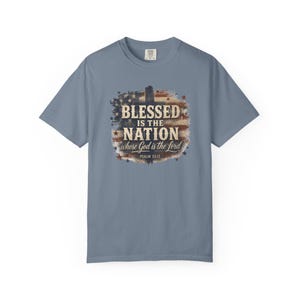 Gesegnet ist die Nation Shirt - Christliche Mutter Shirt Vaterländische Schule Komfort Farben T-Shirt Geschenk Bild 8