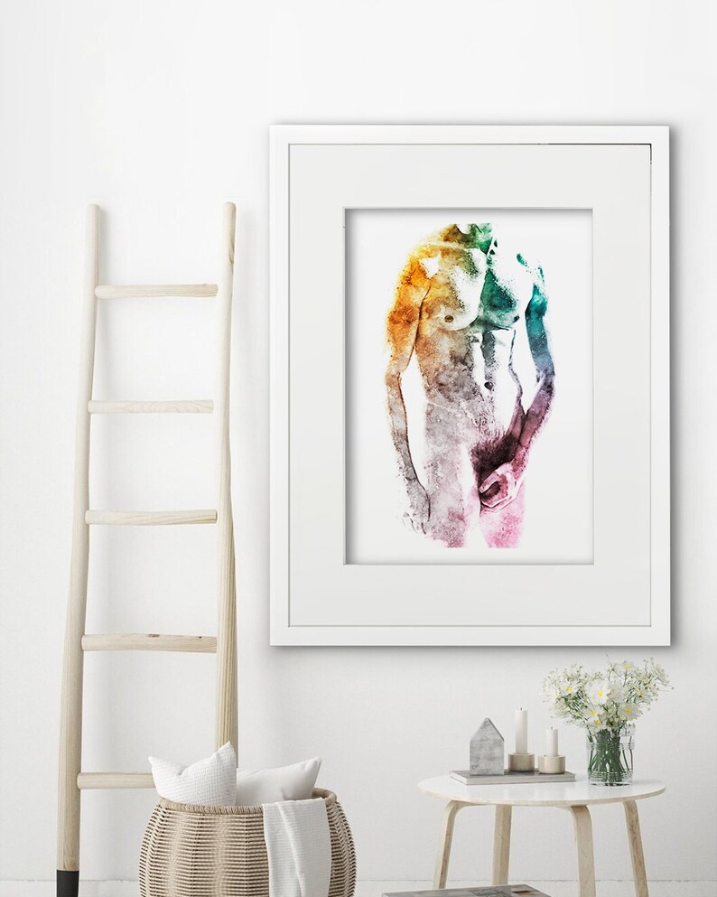 Male Erotic Art Nude Print Gay Artwork Gay Art Body Etsy