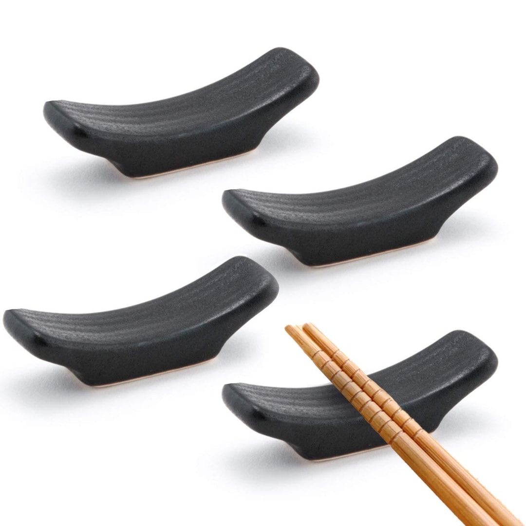 Set of 4 Black Plastic Chopstick Rests Holders for Sushi Dinnerware - Etsy