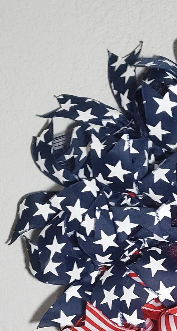 Patriotic Wreath, Fourth of July Wreath, Red White and Blue Wreath ...