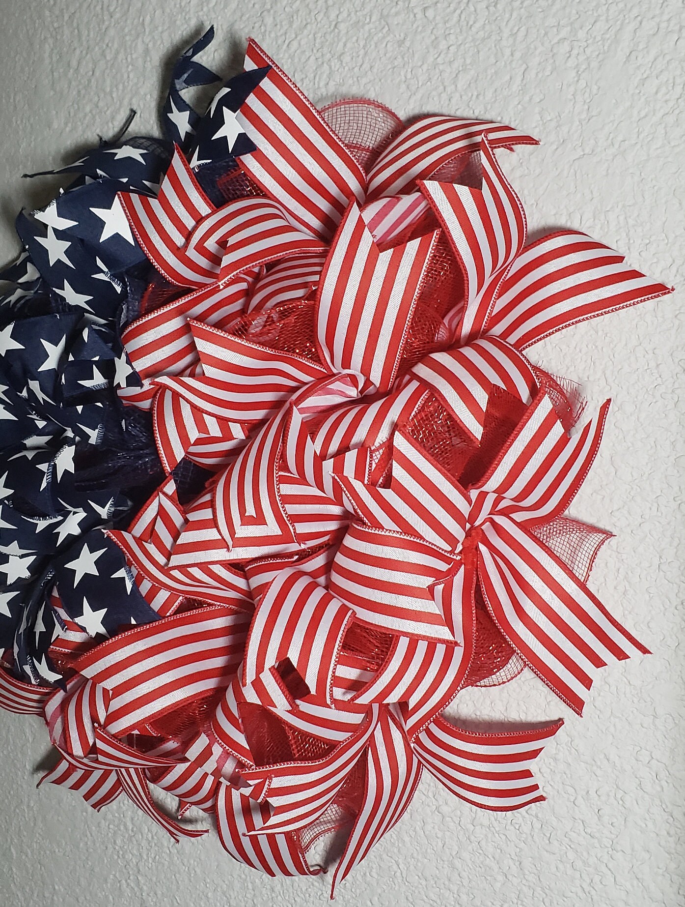 Patriotic Wreath, Fourth of July Wreath, Red White and Blue Wreath ...
